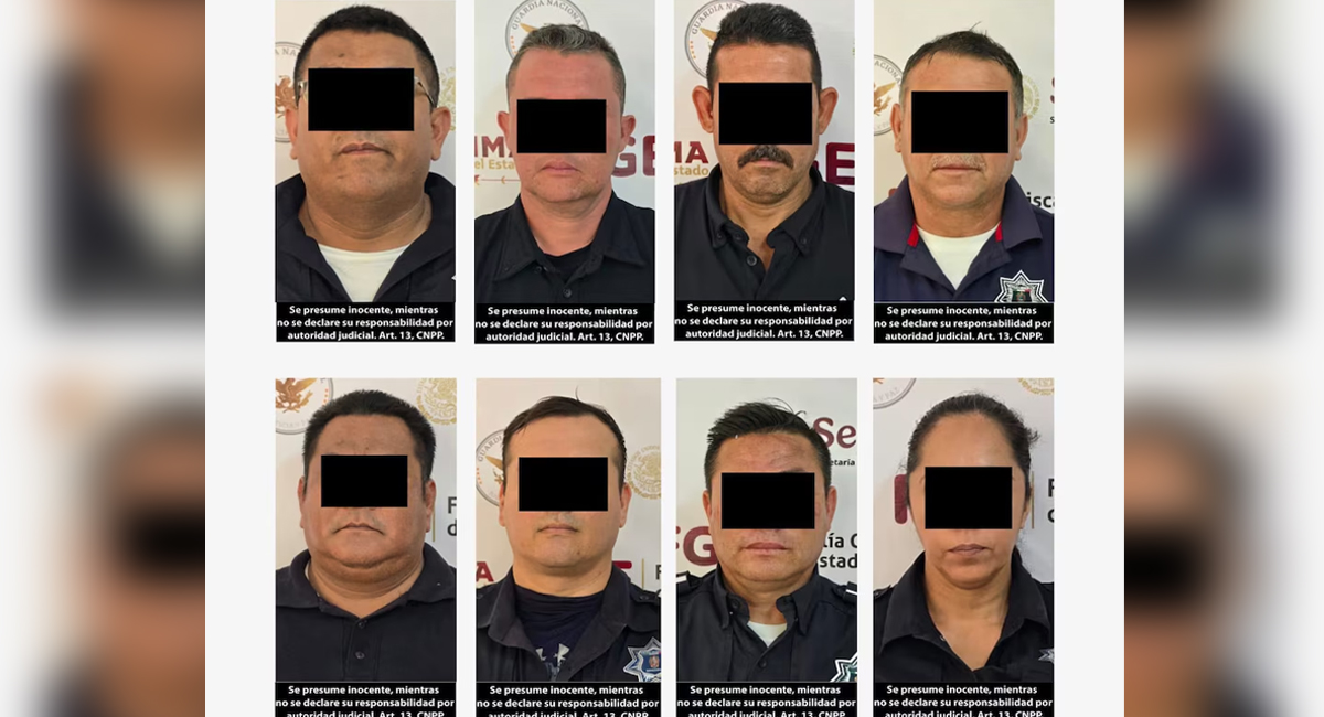 Los ocho oficiales que están acusados de vínculos con el CJNG