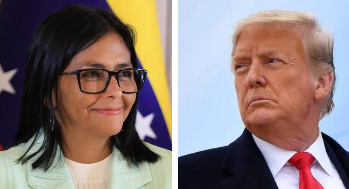 Los presidentes Donald Trump y Delcy Rodríguez
