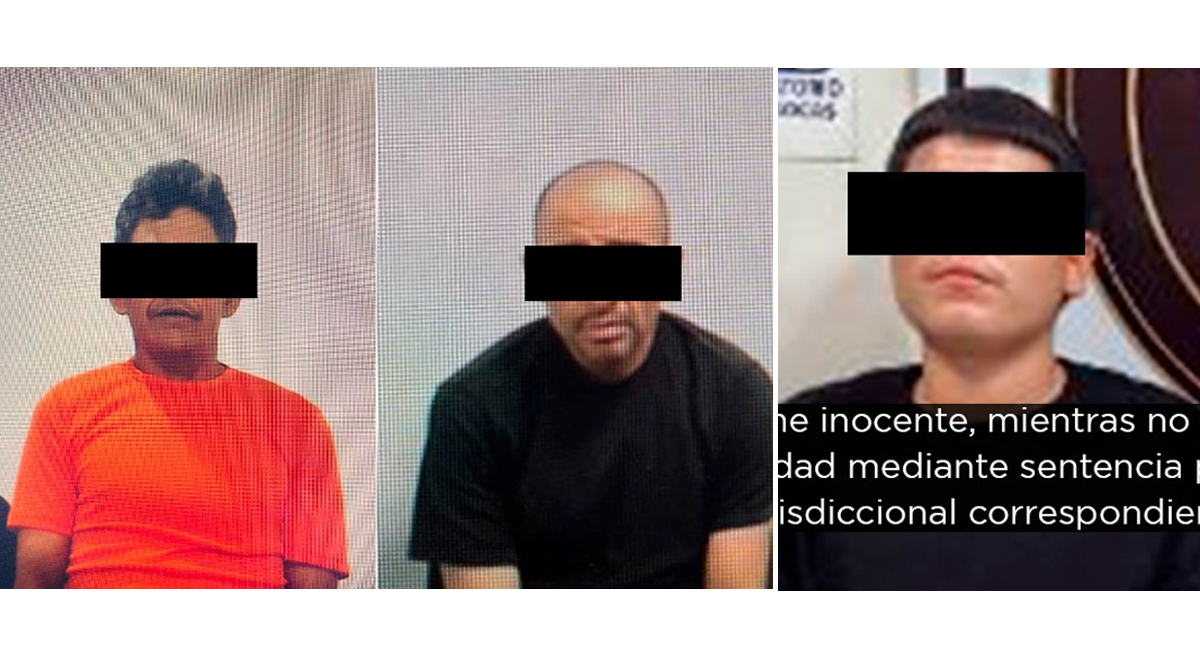 Los tres detenidos, Iván Arturo 'N', Francisco Javier 'N' y Fabián 'N'