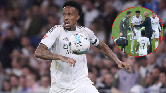 Éder Militão enciende las alarmas del Real Madrid; tuvo que salir de cambio con aparente lesión muscular