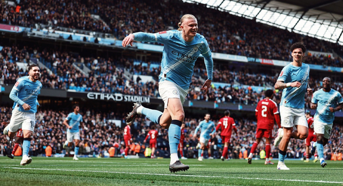 Erling Haaland marcó un triple para que el City venciera al Liverpool en la FA Cup