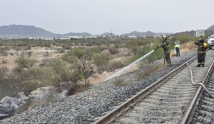 Incendio en cuatro cubiertas de vagón moviliza a bomberos en el sector oriente de Hermosillo