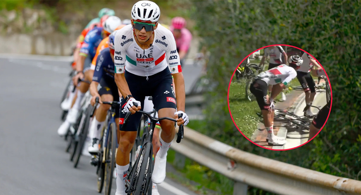 Isaac del Toro tuvo que abandonar la Itzulia tras sufrir una fuerte caída