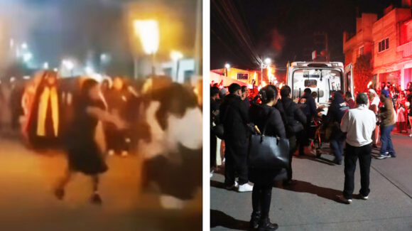 VIDEO: Jesús de Nazaret termina en ambulancia tras sufrir fuerte empujón durante viacrucis