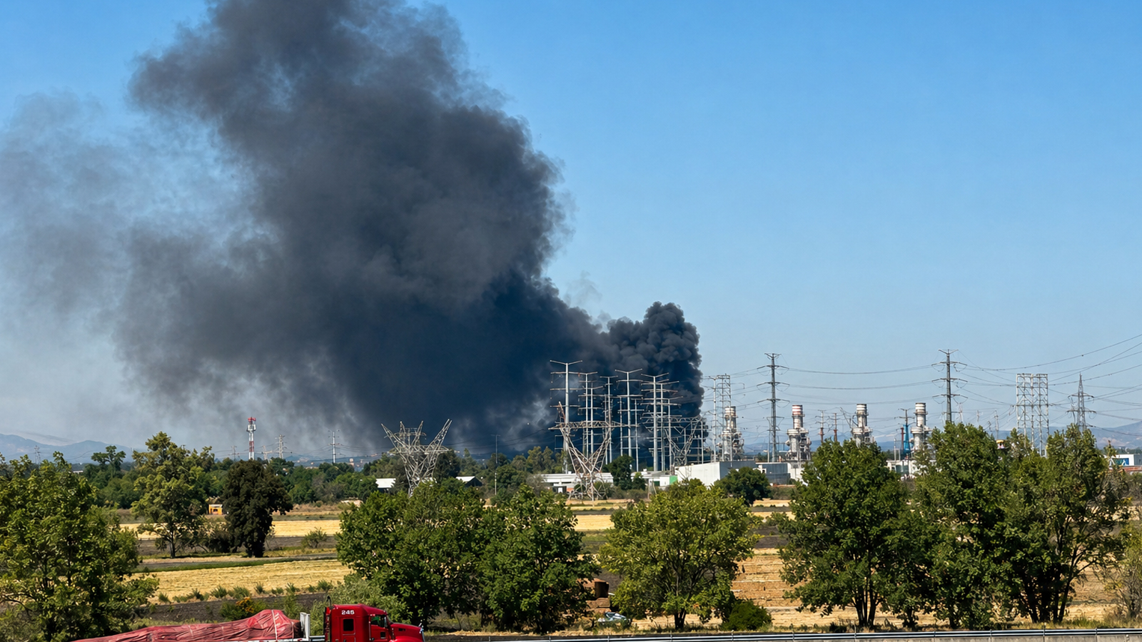 El humo fue visto a kilómetros de distancia del incendio