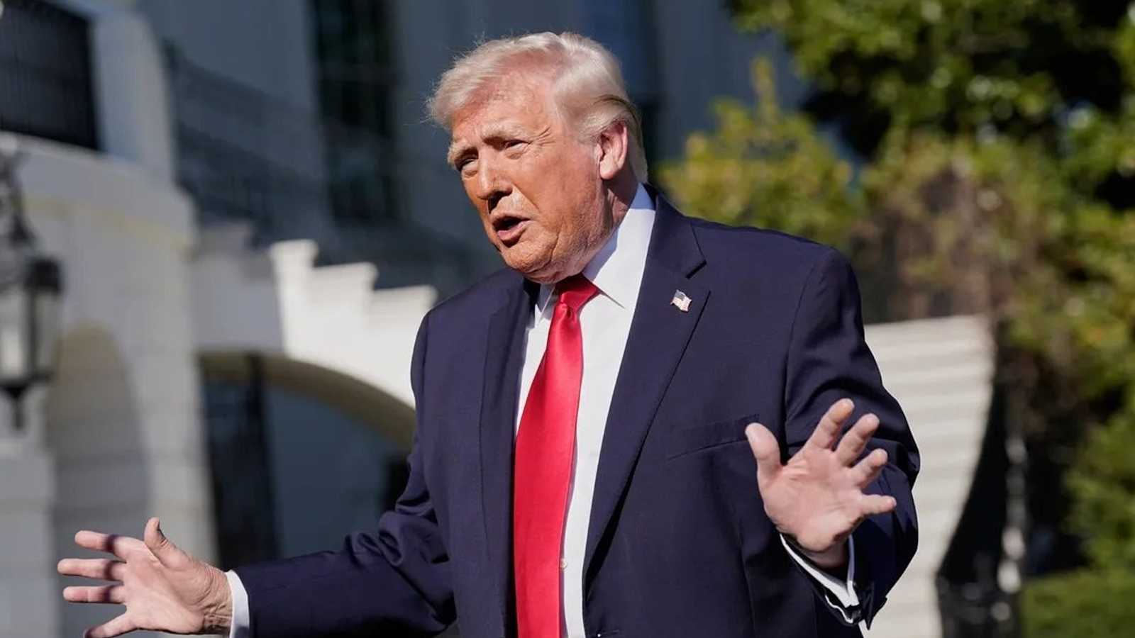 El presidente Donald Trump durante un encuentro con la prensa