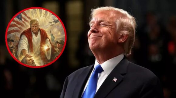 Trump genera fuerte polémica tras publicar una imagen en la que aparece como Jesucristo