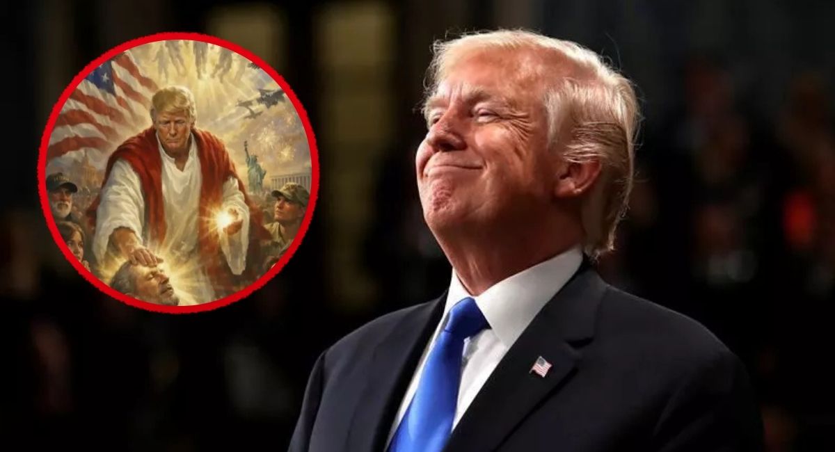 Trump genera fuerte polémica tras publicar una imagen en la que aparece como Jesucristo