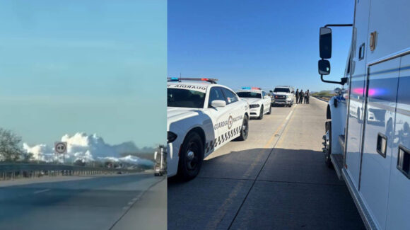 Se vuelca pipa con gas en la carretera Hermosillo-Guaymas; autoridades reportan solo 1 lesionado