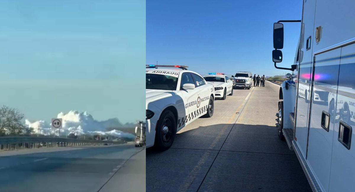 Volcadura de pipa de gas en carretera de Hermosillo-Guaymas