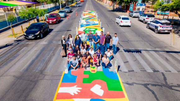 Pintan murales en calles del Centro Histórico de Hermosillo