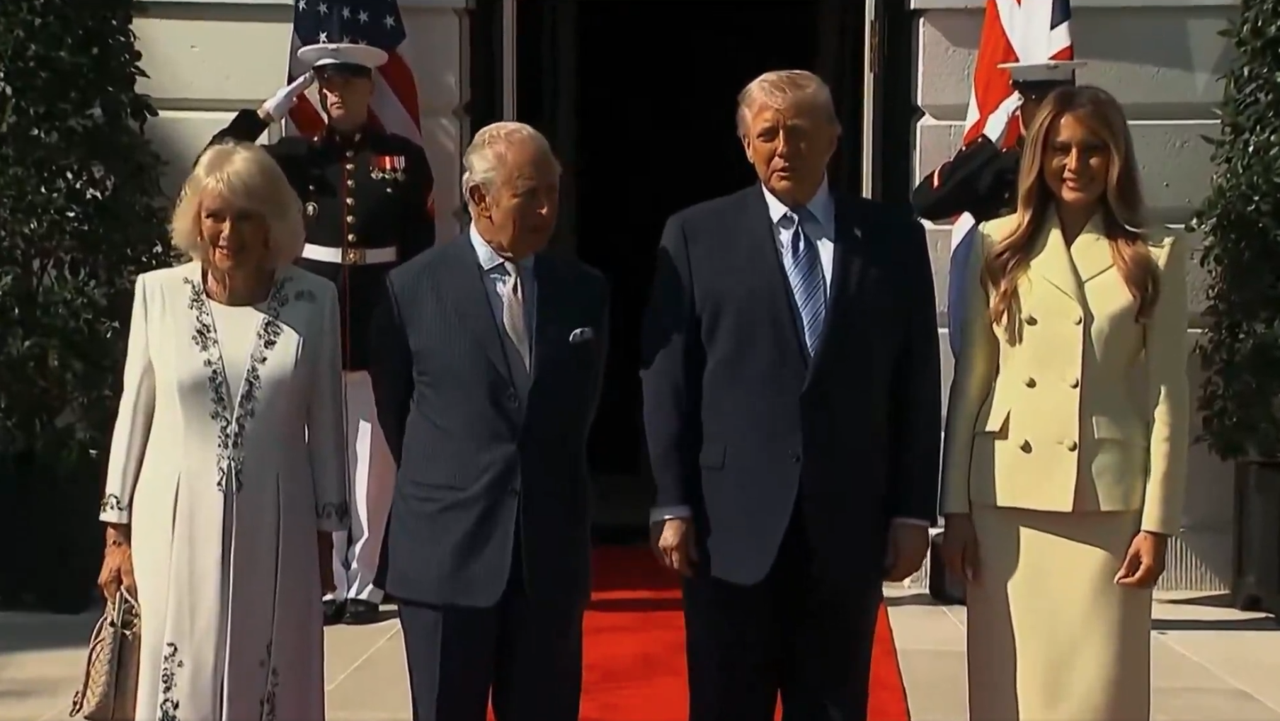 Melania y Donald Trump reciben al Rey Carlos III y Camila en la Casa Blanca