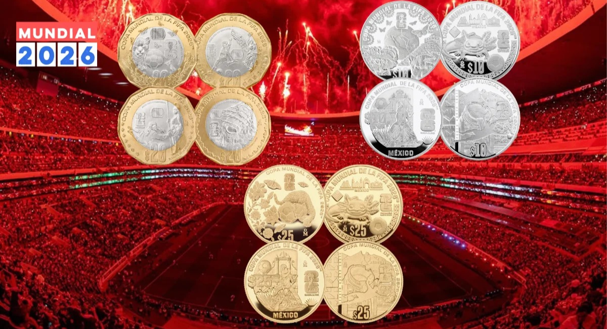 ¡De colección! Banxico pone en circulación 12 monedas conmemorativas de la Copa Mundial de la FIFA 2026