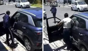 VIDEO: Asaltante dispara por error al intentar guardar su pistola en medio de huida en Edomex