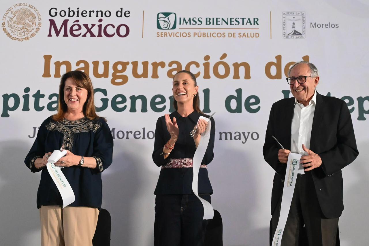 Claudia Sheinbaum inaugura hospital del IMSS Bienestar en Jiutepec; beneficiará a más de 200 mil personas