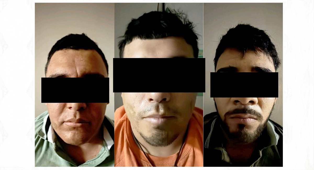 Los detenidos, Juan Manuel 'N', Miguel Alberto 'N' y Bryan Alberto 'N'