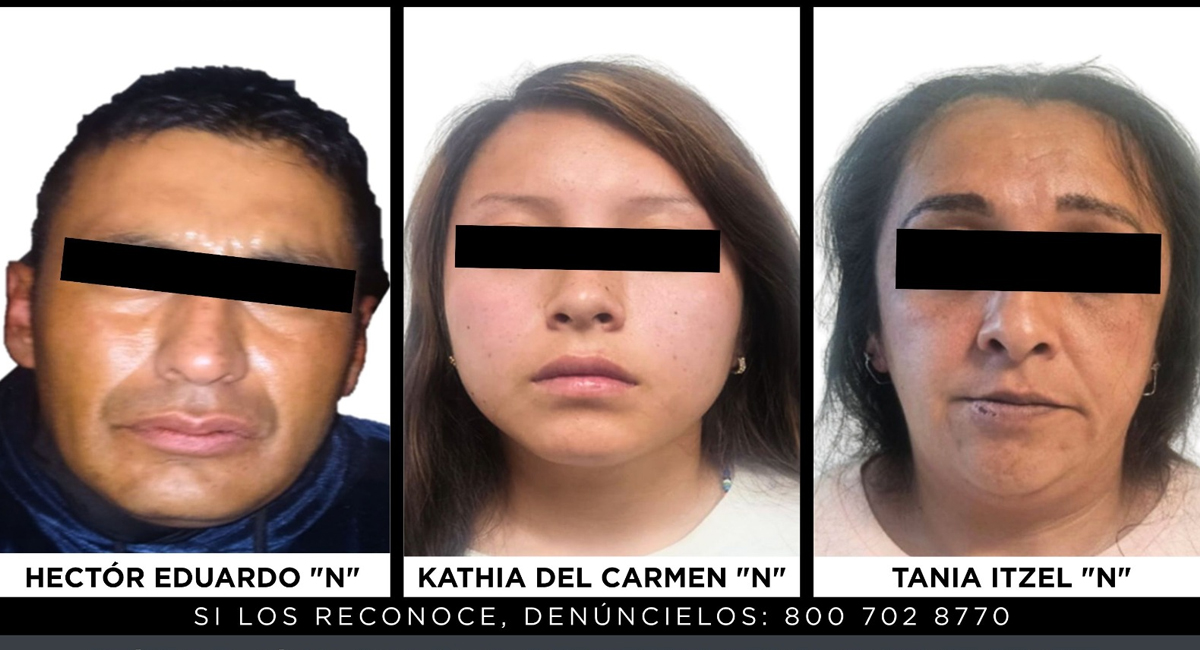 Héctor Eduardo 'N', Kathia del Carmen 'N' y Tania Itzel 'N'