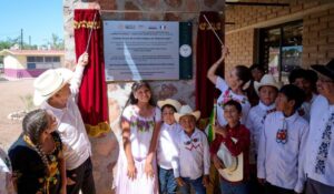 Durazo y Sheinbaum inauguran comedor escolar para la niñez indígena en Bahía de Lobos