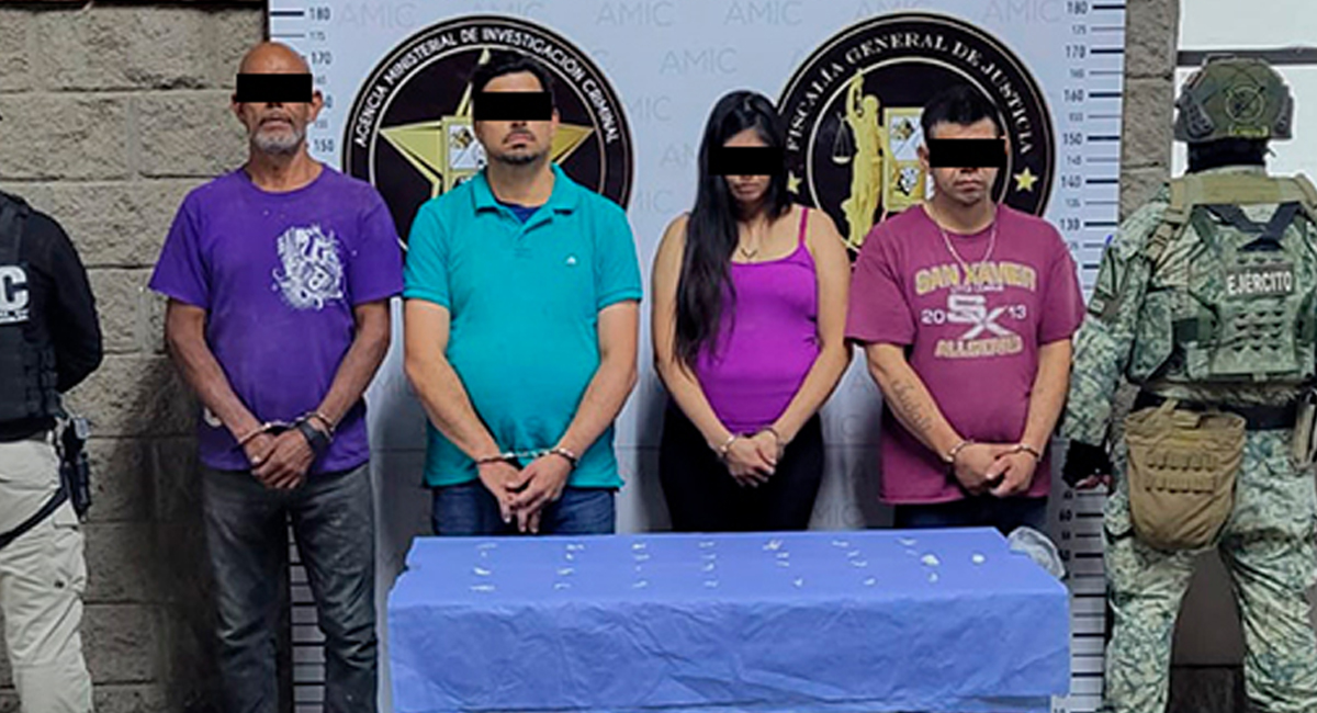 Sorprenden a una mujer y tres hombres con droga en Hermosillo; tienen antecedentes penales