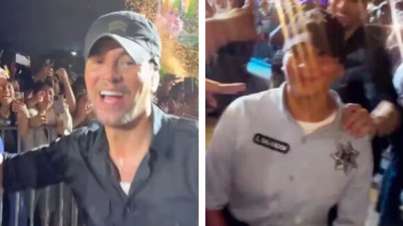 VIDEO: Enrique Iglesias desata revuelo tras sorprender a cadete de seguridad con un beso en feria de Tabasco