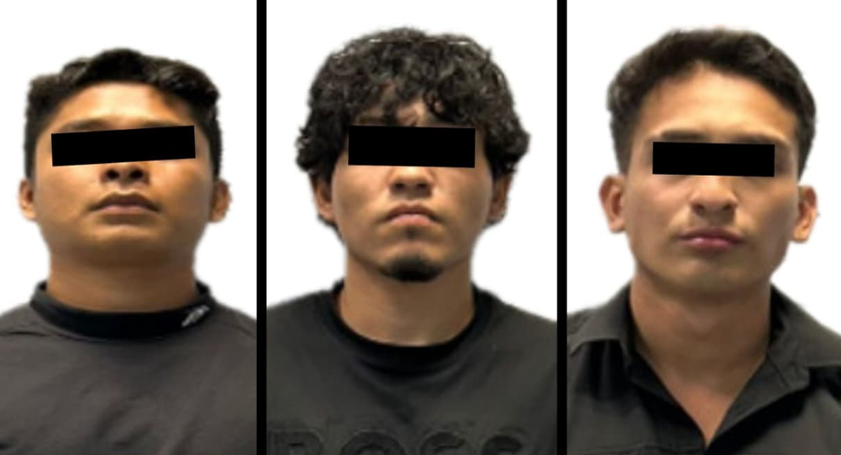 Los tres detenidos, Juan Arturo 'N', Daniel 'N' y Cristóbal Ernesto 'N'