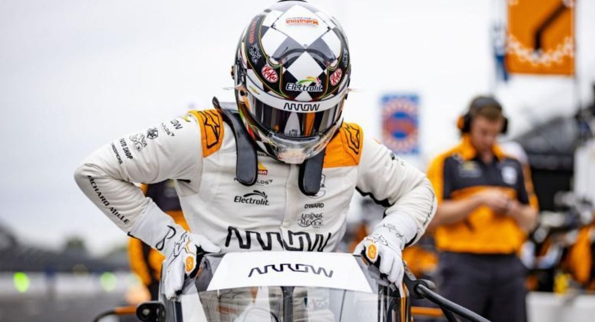 El piloto mexicano volvió a quedarse cerca de alcanzar la gloria en la histórica prueba de automovilismo