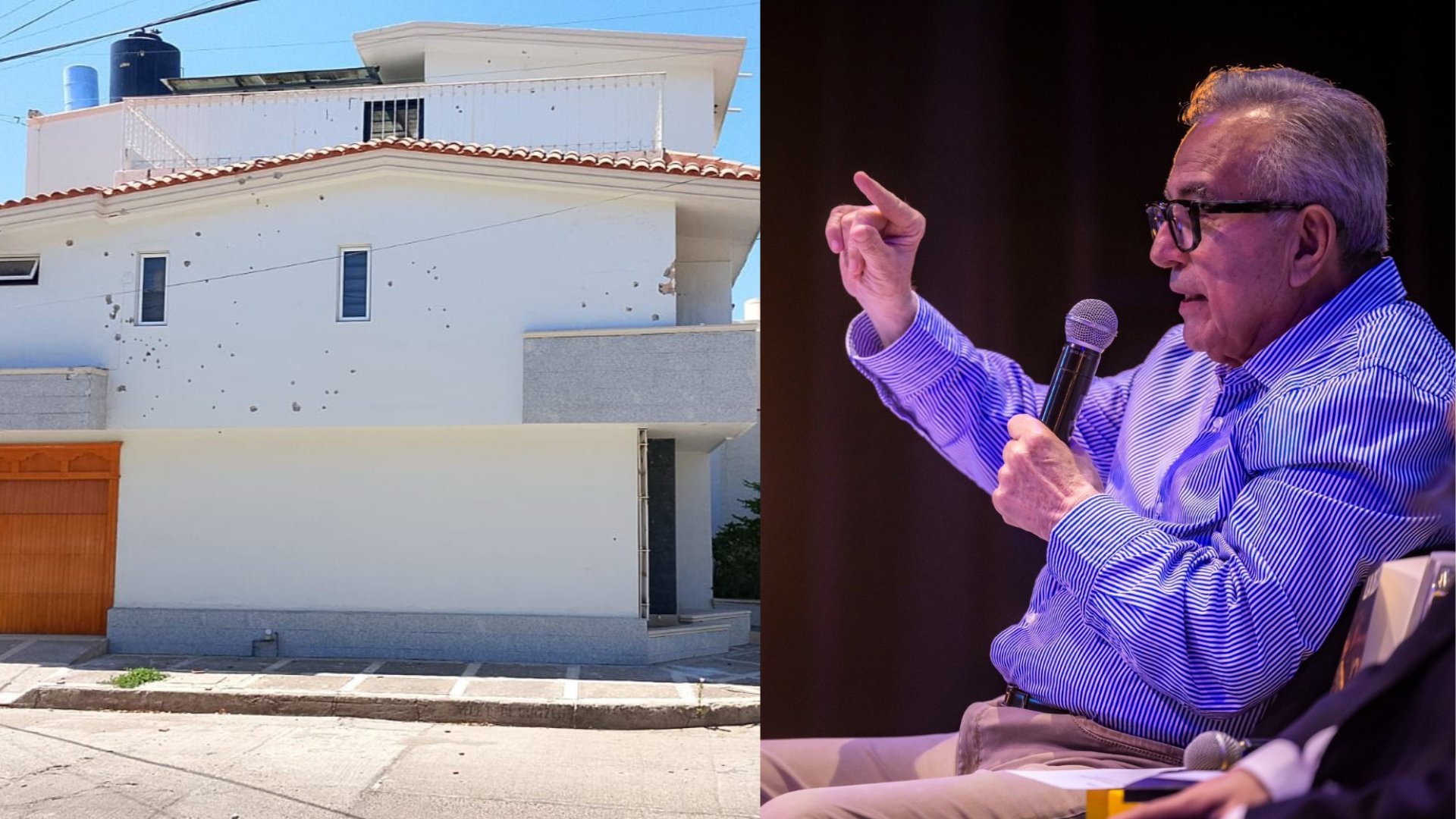 SSP de Sinaloa confirma ataque contra vivienda de exgobernador Rocha Moya en Culiacán.