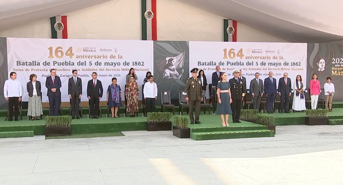 Sheinbaum encabeza ceremonia del 5 de mayo en Puebla