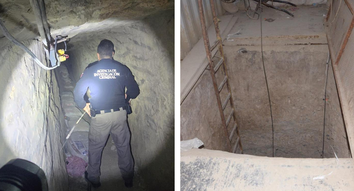 La entrada del túnel estaba oculta dentro de un contenedor de metal