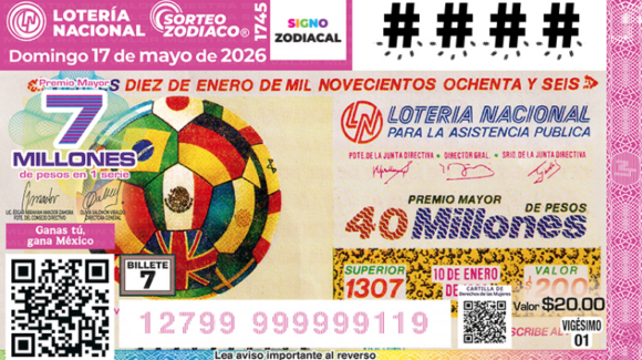 Lista COMPLETA de GANADORES Sorteo Zodiaco No. 1745 de Lotería Nacional, HOY domingo 17 de mayo