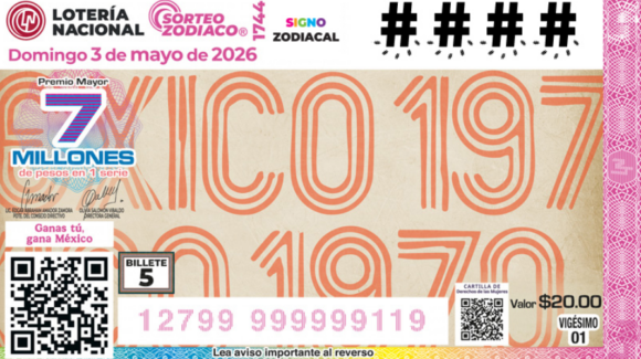Lista COMPLETA de GANADORES Sorteo Zodiaco No. 1744 de Lotería Nacional, HOY domingo 3 de mayo