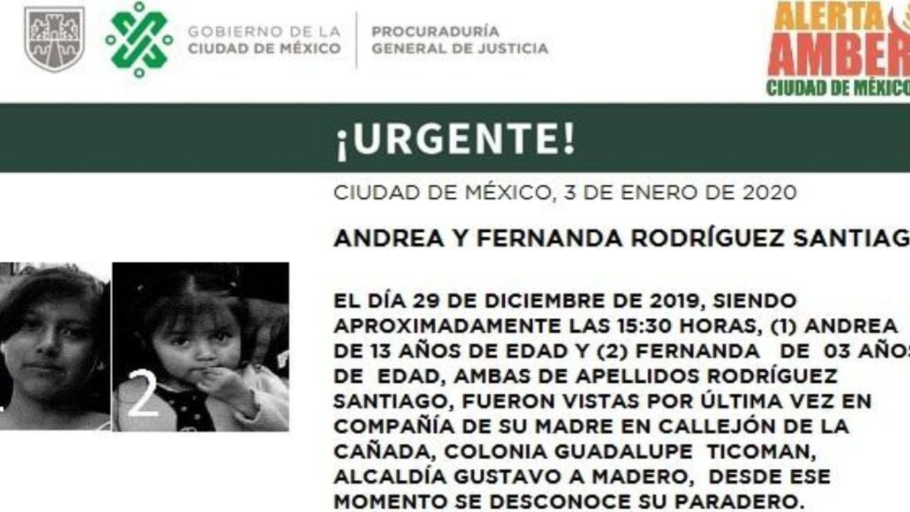 Estaban con su madre; desaparecen las hermanas Rodríguez, de 13 y 3 años