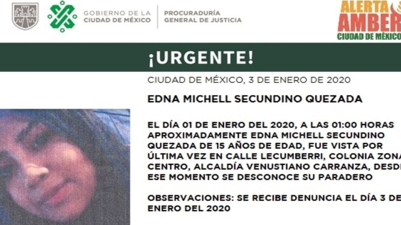 Con perforaciones en nariz y lengua, desaparece Edna Michell, de 15 años