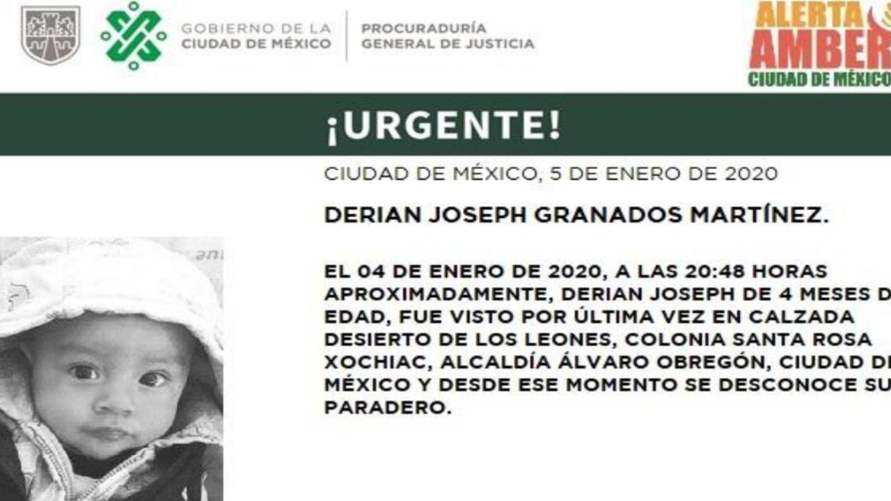 ¡Urgente! Desaparece Derian, bebé de apenas 4 meses, en la Álvaro Obregón