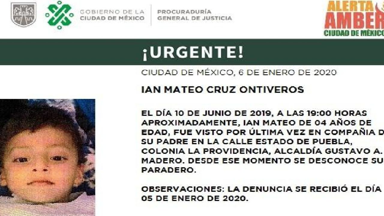 Se inicia búsqueda de Ian Mateo, de 4 años; desapareció con su padre