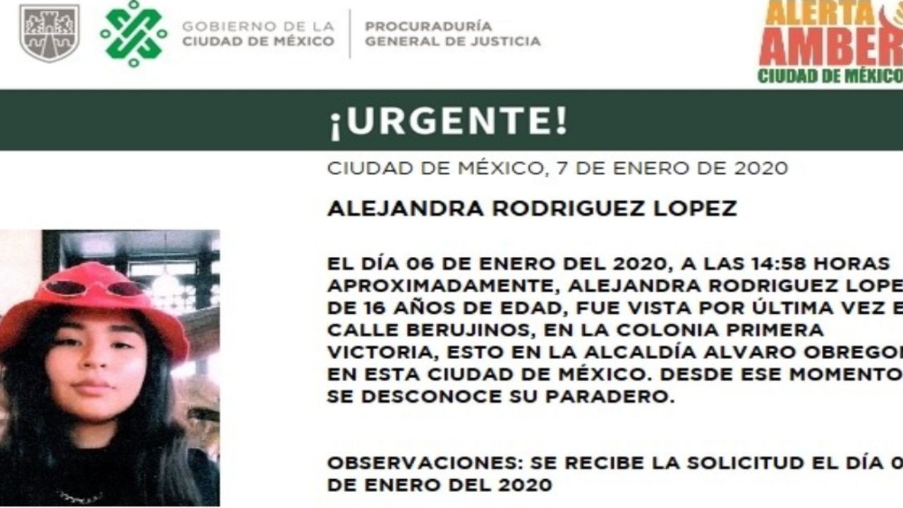 Con cicatrices en la mano, desaparece Alejandra, de 16 años en CDMX