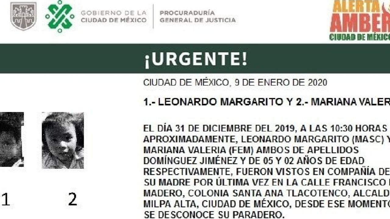 ¡Urgente! Desaparecen los hermanos Domínguez, de 5 y 2 años en CDMX