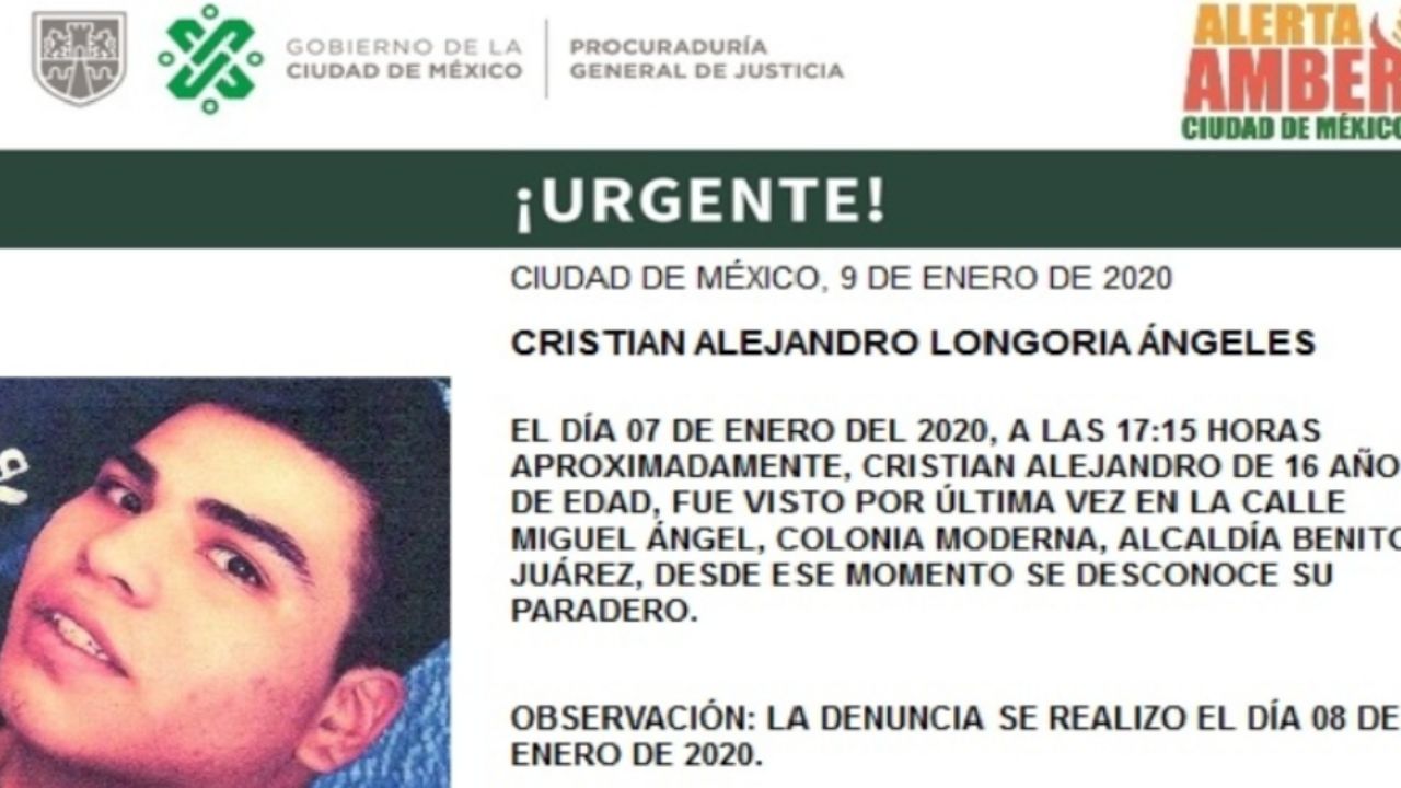 Autoridades capitalinas inician búsqueda de Cristian, de 16 años