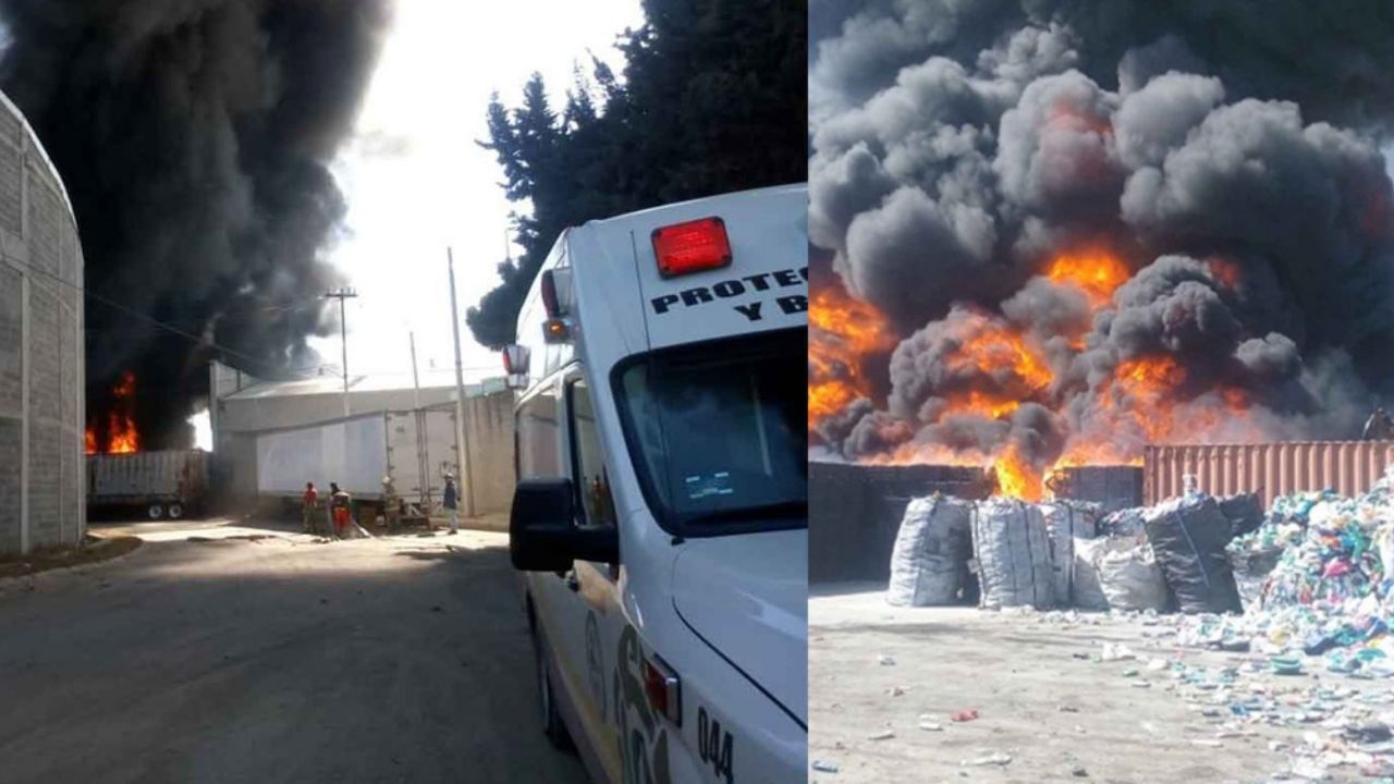 VIDEO: Emergencia en Cuautitlán por fuerte incendio en planta recicladora