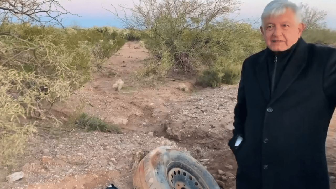 ¿AMLO nos engañó? Aseguran que llanta ponchada es un montaje