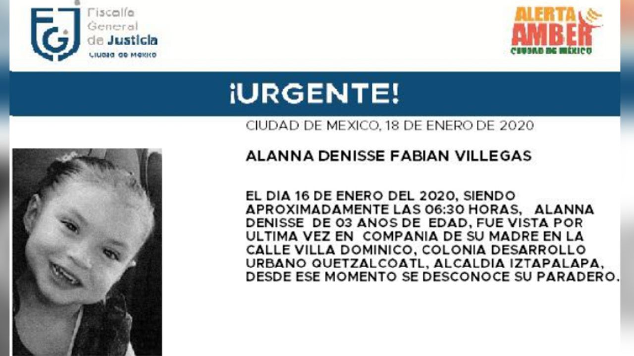 ¡Urgente! Ayuda a encontrar a Alanna, de 3 años; estaba con su mamá en CDMX