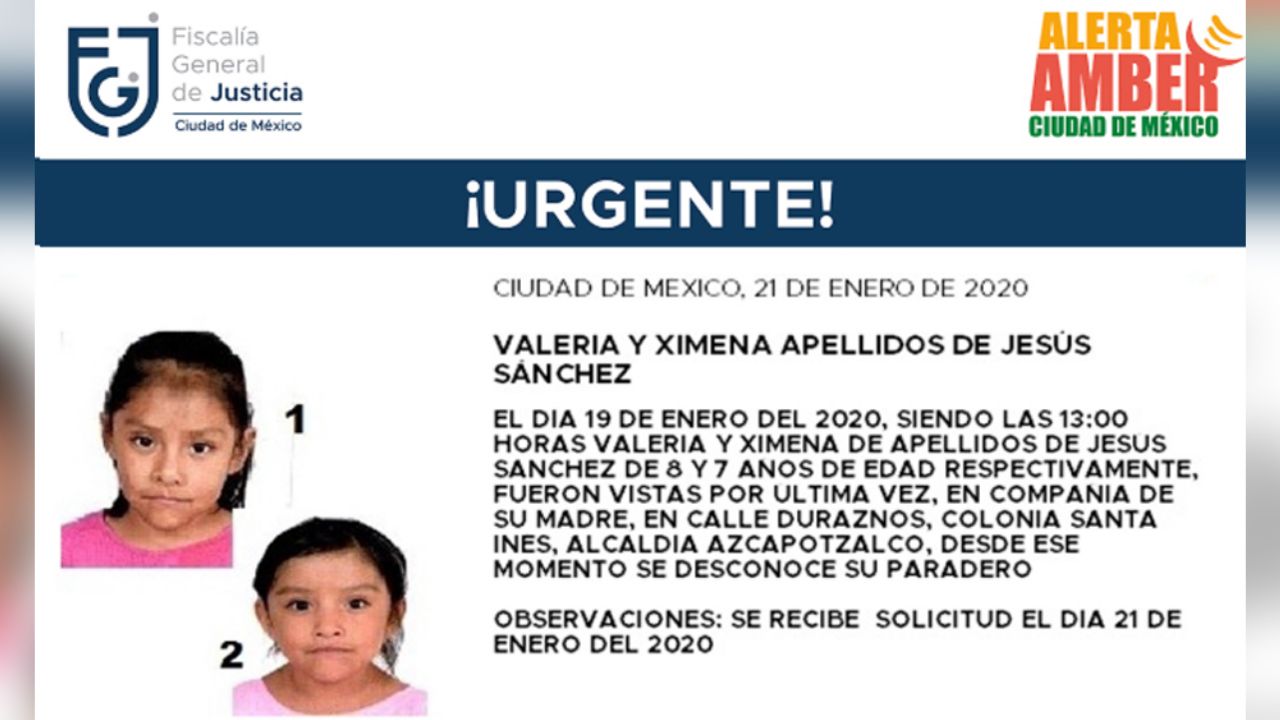 ¡Urgente! Se inicia la búsqueda de las hermanas De Jesús, de 8 y 7 años