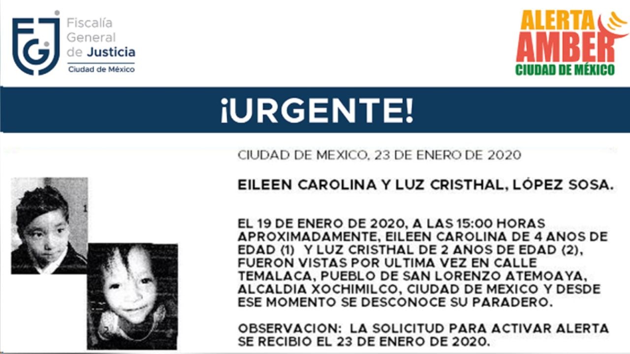 Se inicia la búsqueda de las hermanas López Sosa, de 4 y 2 años en Xochimilco