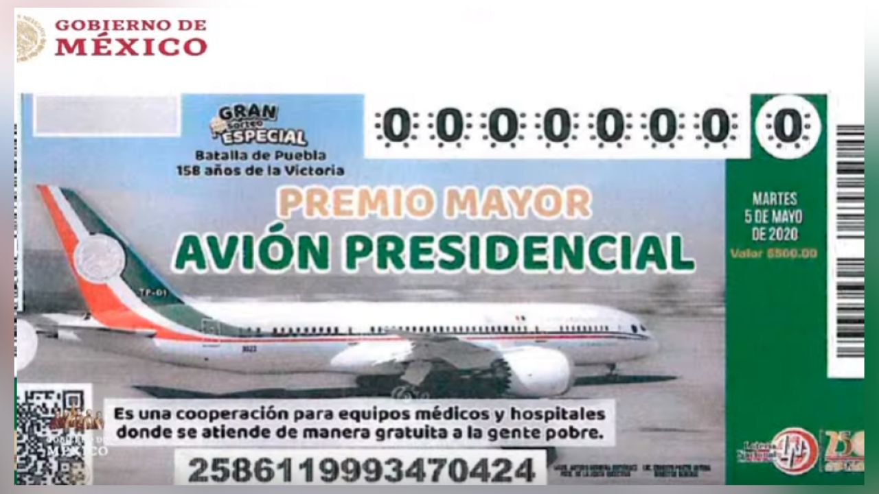 AMLO presenta diseño del boleto para la rifa del avión presidencial