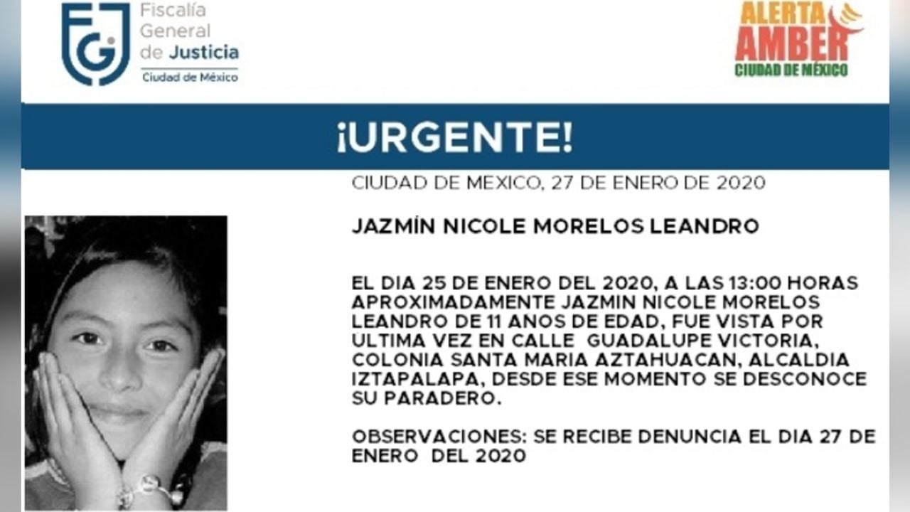 Con una cicatriz en el labio, desaparece Jazmín Nicole, de 11 años en Iztapalapa
