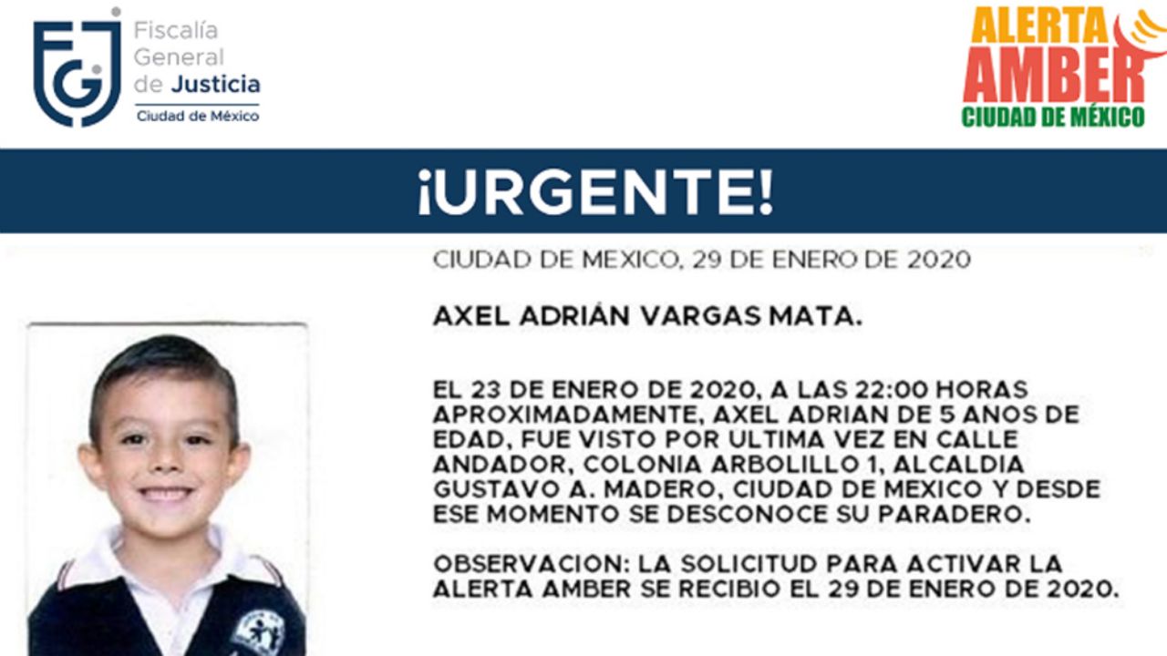 Con chamarra roja y sandalias azules, desaparece Axel, de 5 años en la GAM