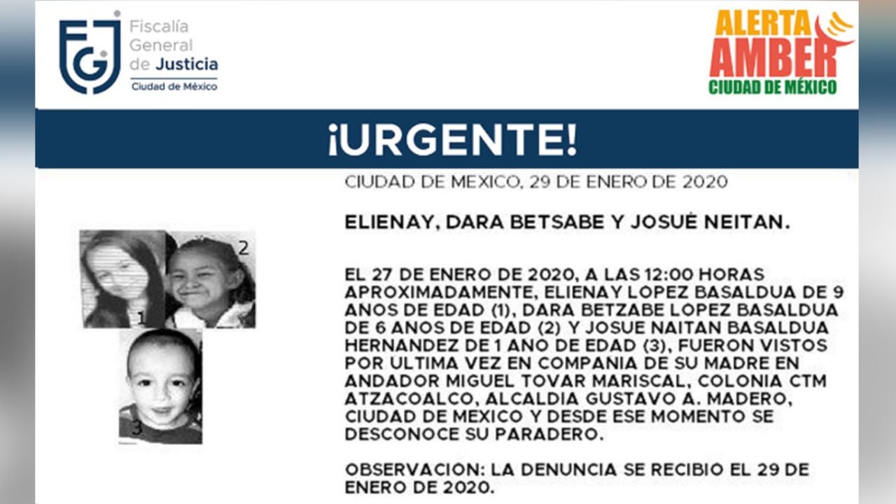 ¡Urgente! Inician búsqueda de niños de 9, 6 y 1 año; desaparecieron en la GAM