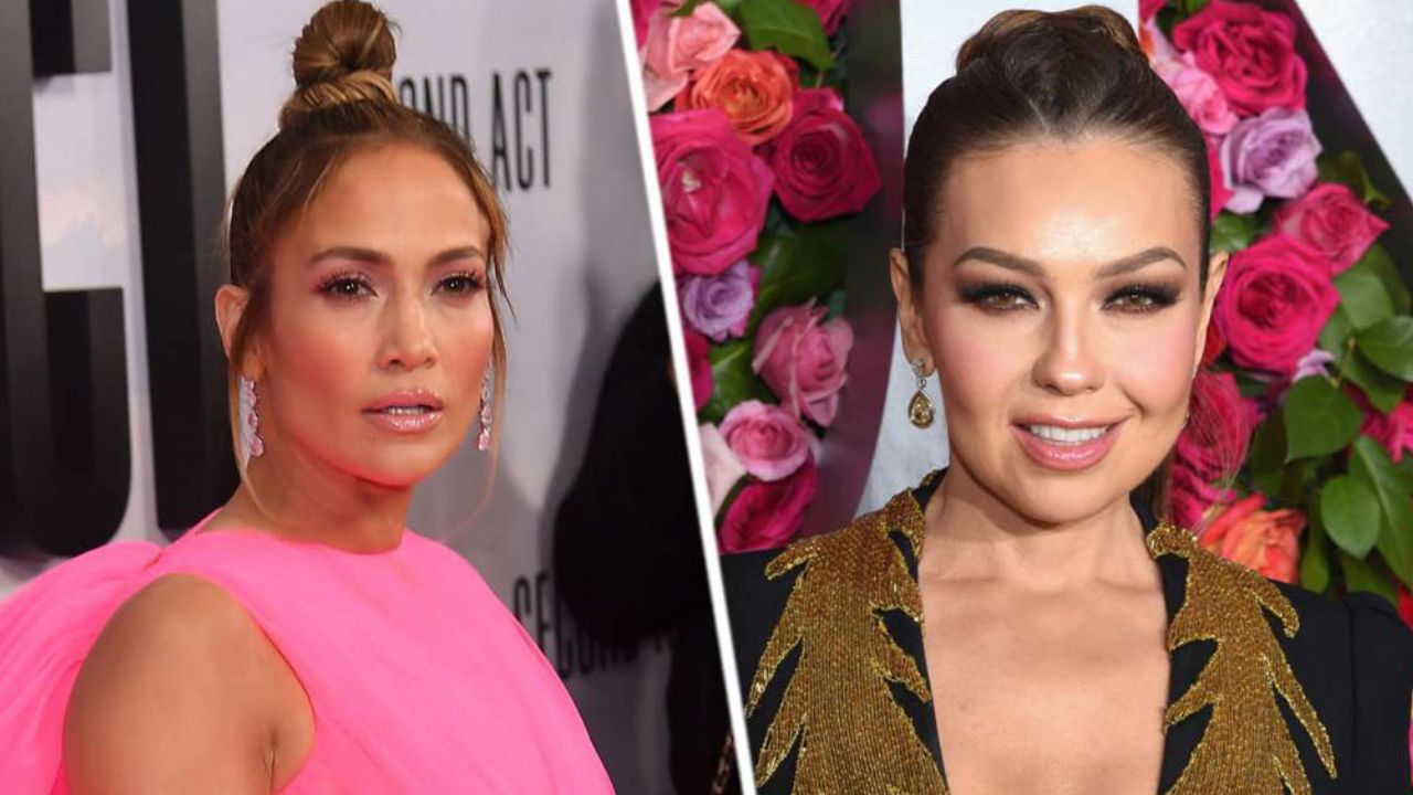 En compañía de JLo, Thalía se ‘roba’ las miradas en fiesta previa al Super Bowl
