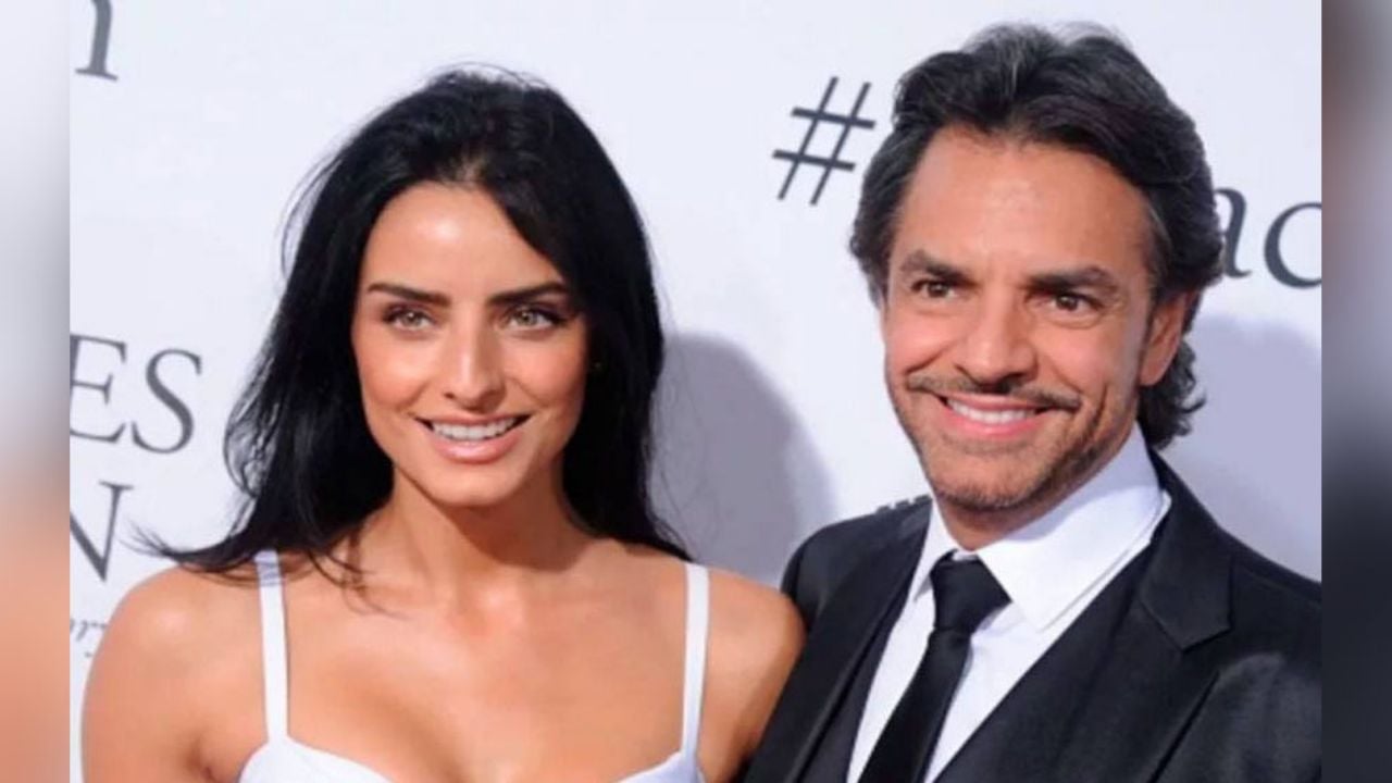 Aislinn juega divertida broma a Eugenio Derbez mientras duerme en el avión