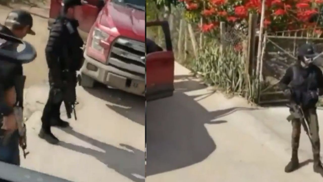 VIDEO: Con fusiles calibre 50, convoy del Cártel de Sinaloa pasea por Tapia